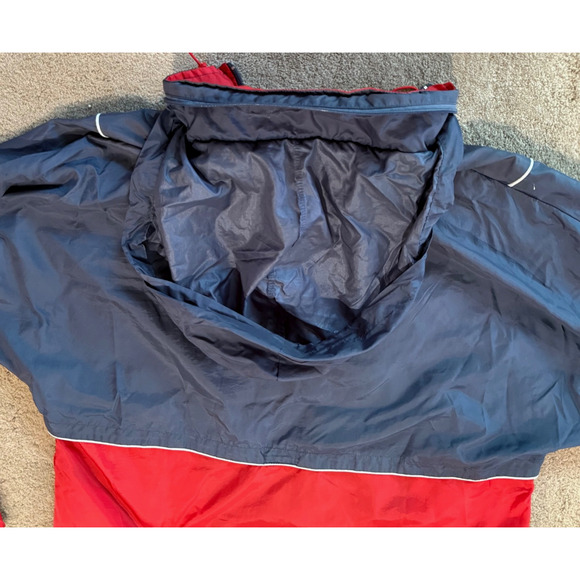 Vintage Nike Jacket Windbreaker Mens 80s Gray Tag Blue Red Nylon Mens LARGE - Picture 6 of 8